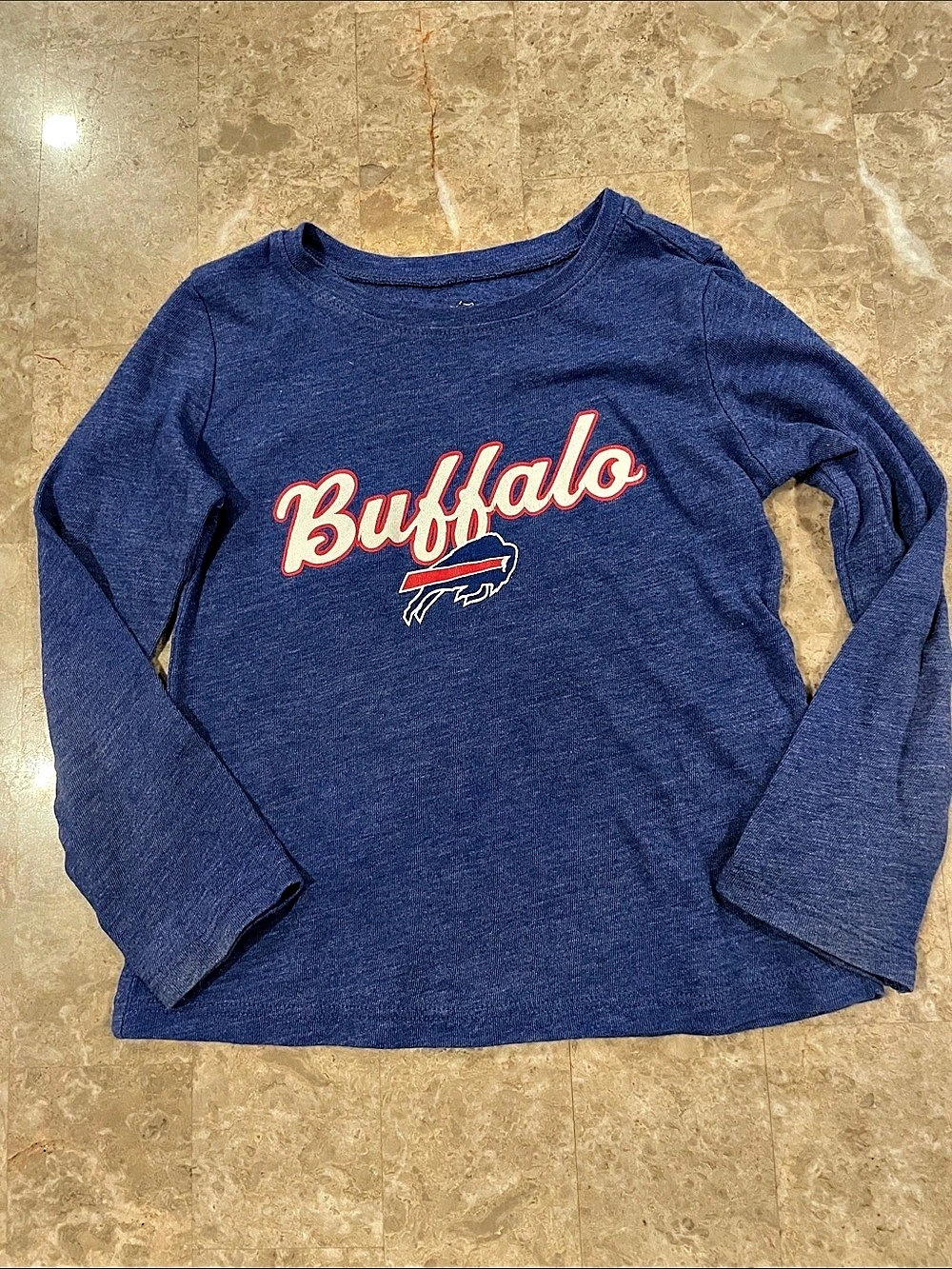 NFL Team Apparel Buffalo Bills Long Sleeve Tee Blue & Red Boys 3T